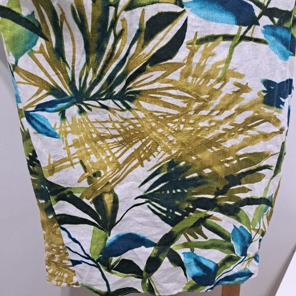 Chico's Linen Palm Print Tunic Wedge Short Dress Multi- Color Size 2 Large NWT - Picture 13 of 15